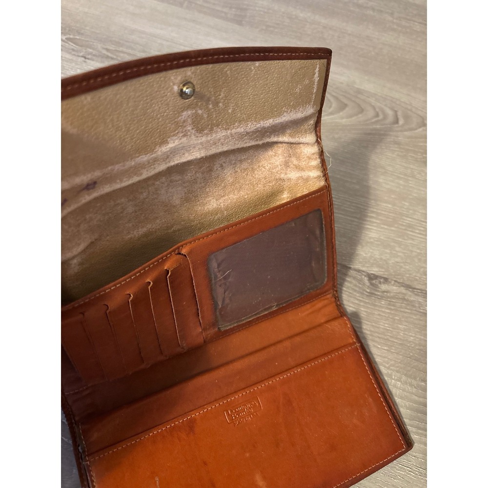 Vintage Dooney & Bourke All Weather Leather Trifold Kiss Lock Wallet Old Money - Picture 6 of 9